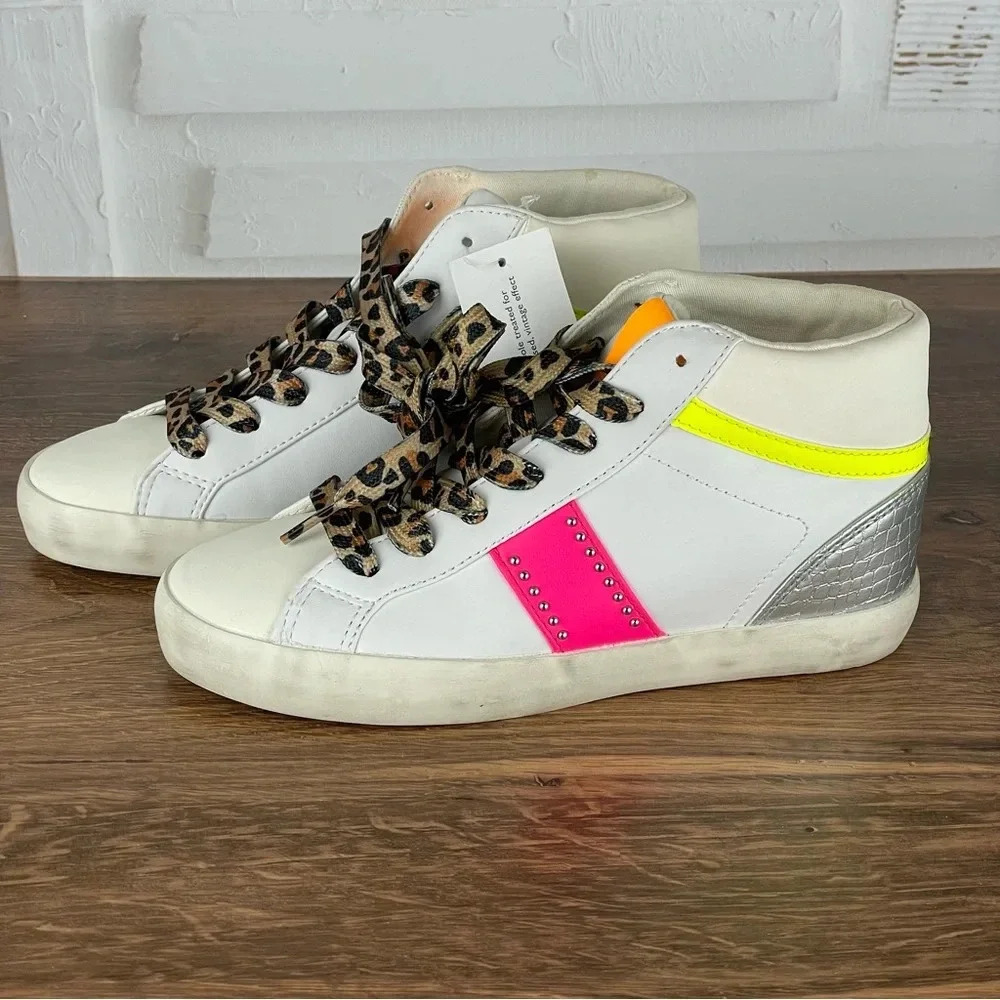 Nine West Stunnah Women's High-Top Sneakers size 5.5 vintage effect